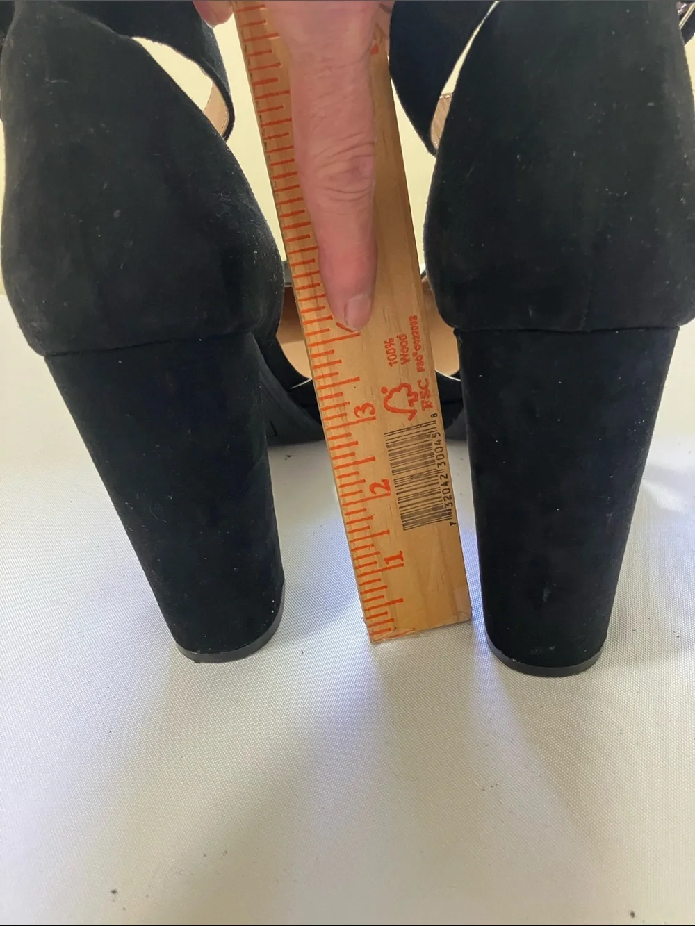adidas Black Suede Platform Block Heel Sandals